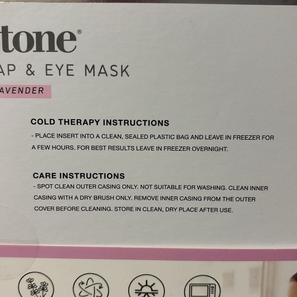NIB BROOKSTONE THERA-SPA WARMING NECK WRAP & EYE MASK INFUSED W/ LAVENDER. GRAY - Picture 7 of 11